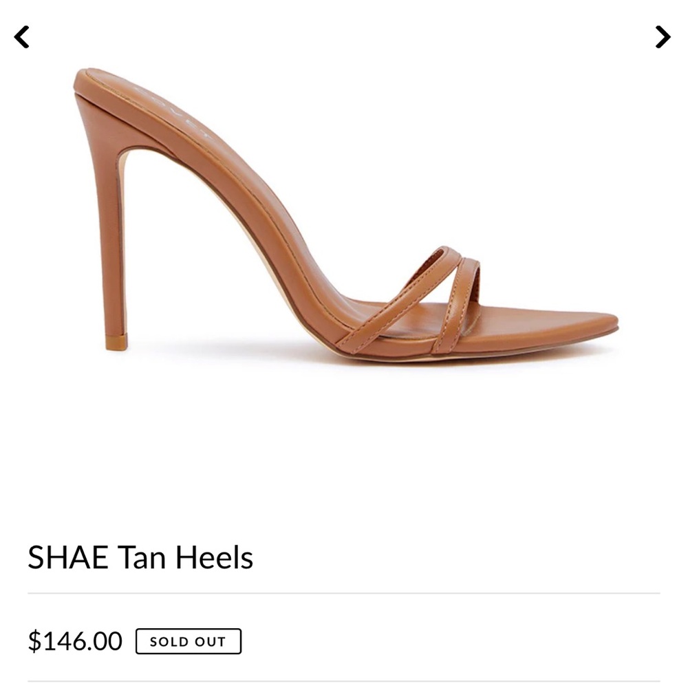 Classic Tan Stiletto Slide Heels - Picture 3 of 9